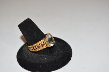 Vintage gold tone STS Karis Ring sz 10