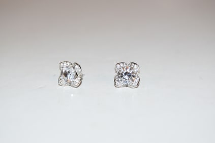 Vintage Sterling Silver tourmaline post Earrings