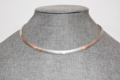 Vintage Sterling Silver italy choker Necklace 11"