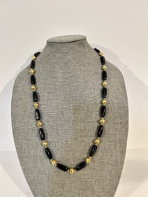 Vintage Napier black Beaded Necklace