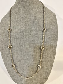 Vintage silver tone rhinestone Necklace