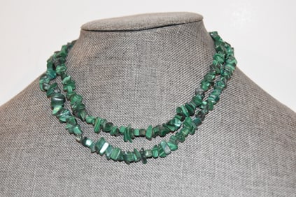Vintage  Malachite beaded Necklace