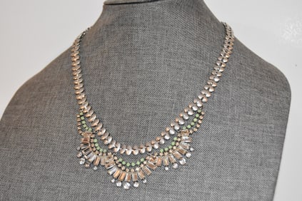 Vintage Signed Stella And Dot rhinestone Statement necklace