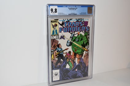 Vintage Comic Book Transformers #14 CGC 9.8 WP 1986 1st App. of Grapple, Hoist, Smokescreen & Skids