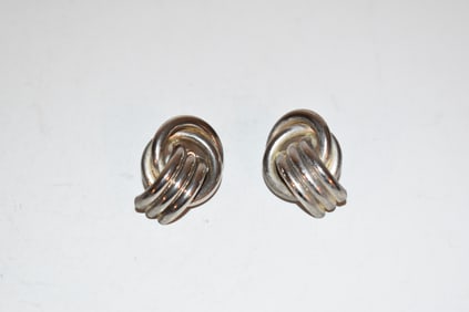 Vintage Sterling Silver lg post Earrings