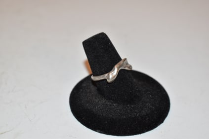 Vintage Sterling Silver modernist Ring sz 7