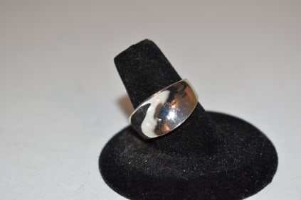 Vintage sterling silver modernist ring sz 8