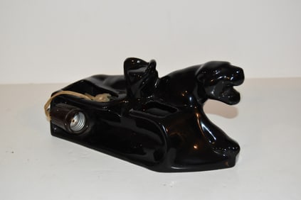 Vintage 1960s Black Panther TV Lamp Jungle Cat Figurine Accent Light WORKS