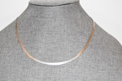Vintage Sterling Silver herringbone 11 grams Necklace Pendant
