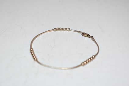 Vintage Sterling Silver italy beaded Bracelet 6"