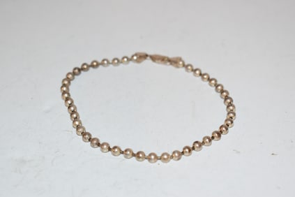 Vintage Sterling Silver beaded Bracelet 9"