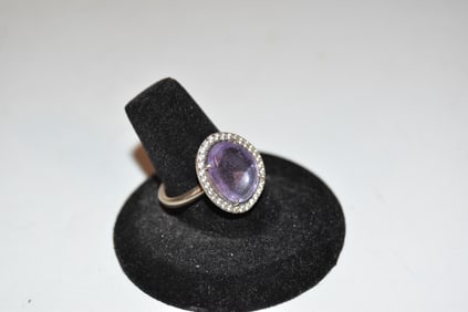 Pandora Sterling Silver 925 Amethyst ring size 7.5