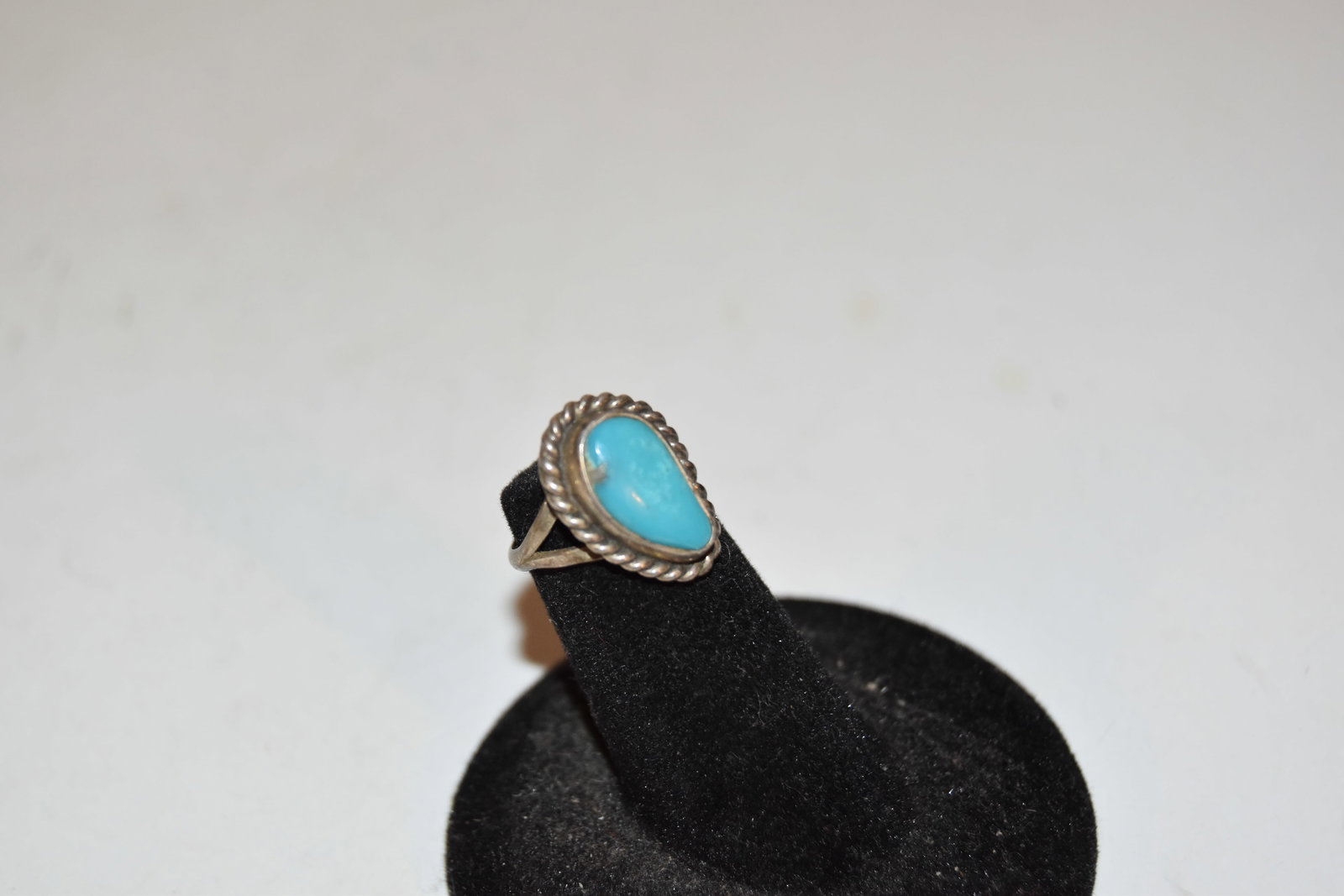 Vintage Sterling Silver Turquoise Ring sz 2.5 (1 of 4)