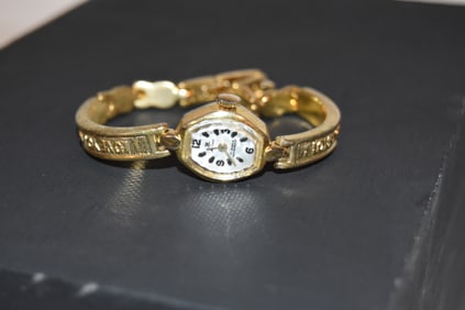 Vintage Jean Cardot Watch Women Gold Tone Silver Dial Manual Wind working