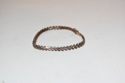 Vintage Sterling Silver Vermeal Bracelet 7"