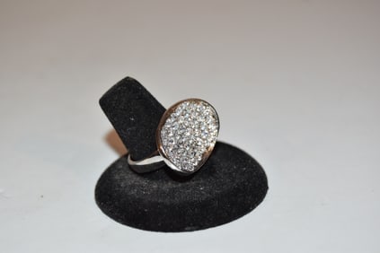 Vintage Sterling Silver CZ Ring sz 8