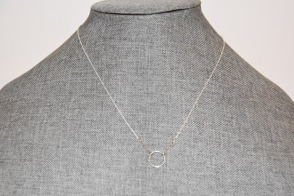 Vintage Sterling Silver modernist Necklace 18"