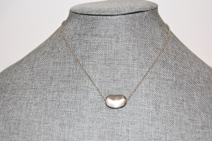 Vintage Sterling Silver Israel nugget pendant Necklace 14"