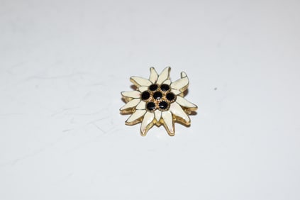 Vintage Sterling Silver enamel flower Brooch
