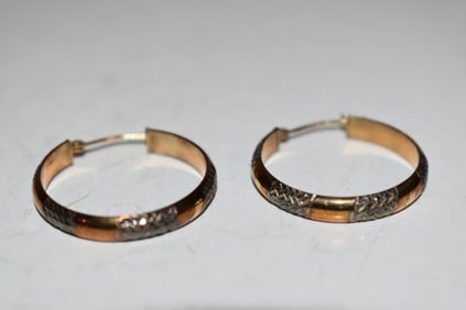 Vintage sterling Silver hoop Earrings