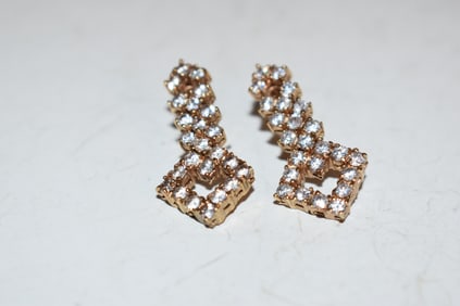 Vintage sterling Silver rhinestone Earrings