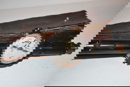 ANTIQUE Keuffel & Esser vintage brass transit with leather Case