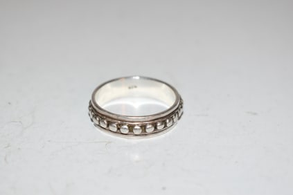 Vintage large sterling silver modernist Ring sz 15