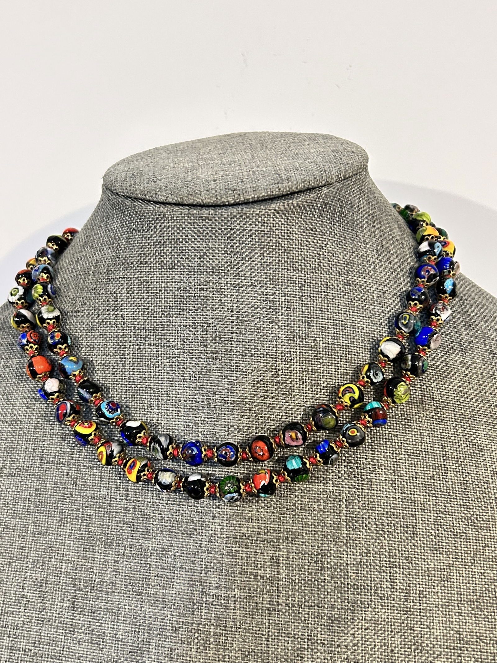 Vintage Italian Murano Art Glass Bead Necklace Venetian (1 of 4)