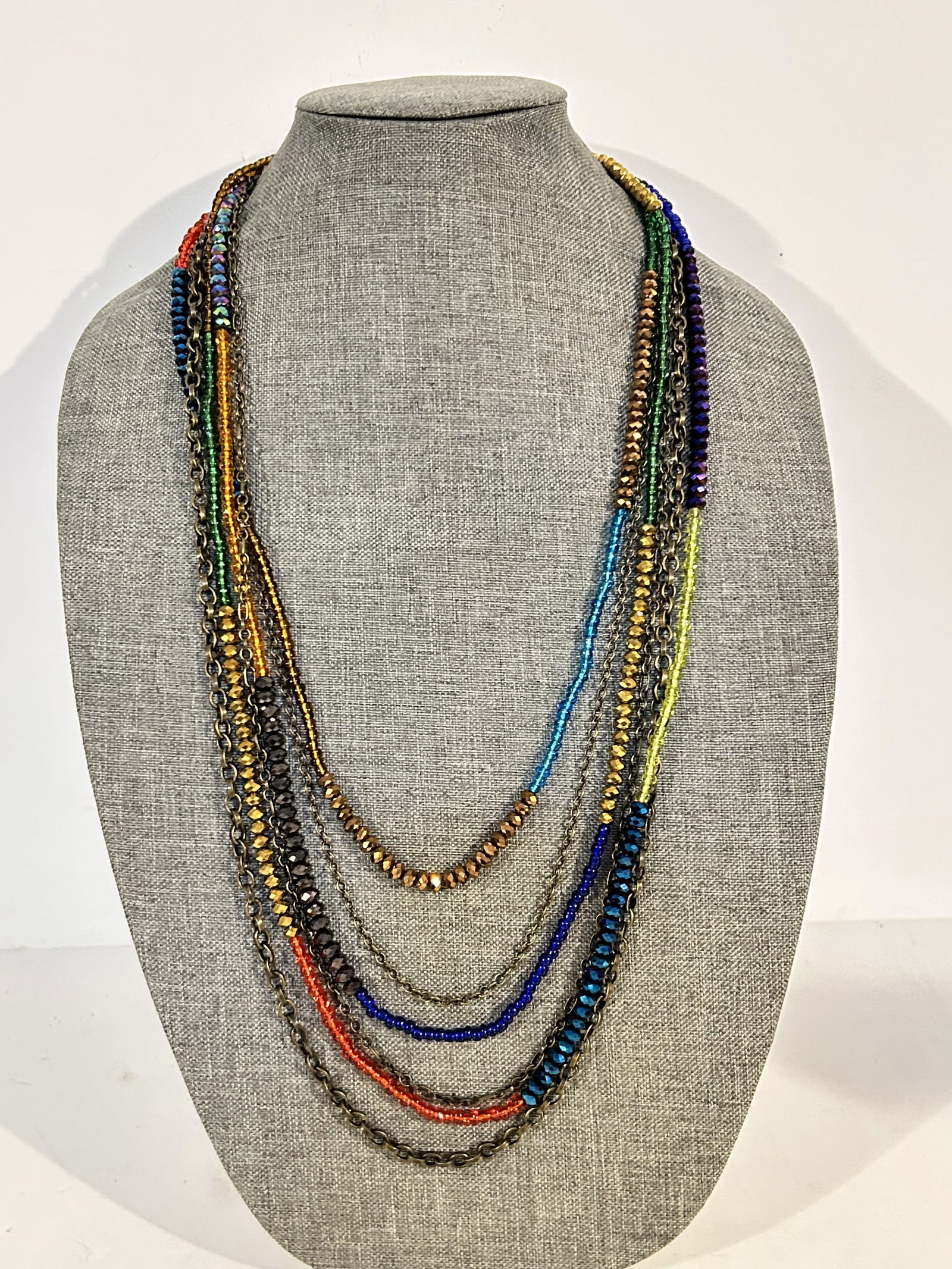 Vintage multi colored beaded Necklace (1 of 4)