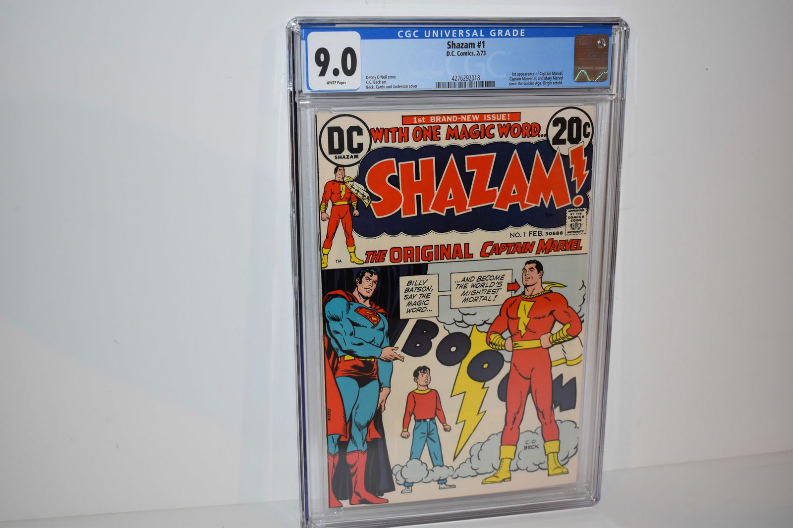 Shazam #1 CGC 9.0 WHITE Pages 1st Captain Marvel since Golden Age DC 1973 (1 of 2)