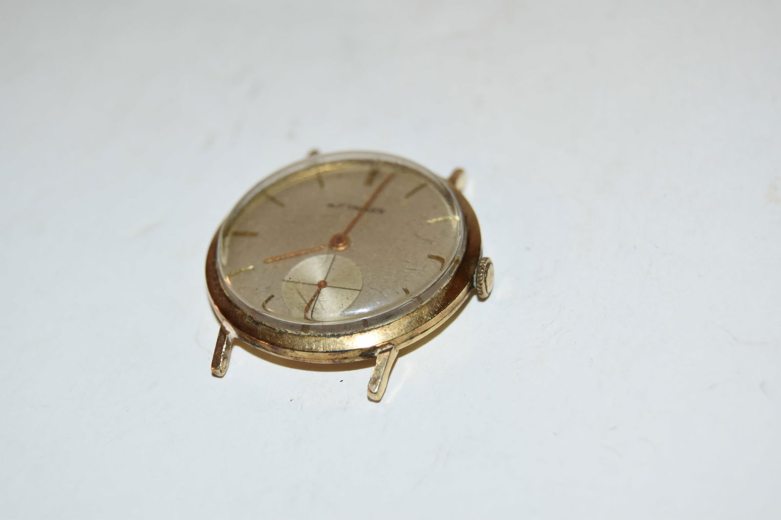 Vintage Wittnauer Mens Watch 10k Yellow Gold Filled Case Works Great!!! Has etching on back (1 of 6)
