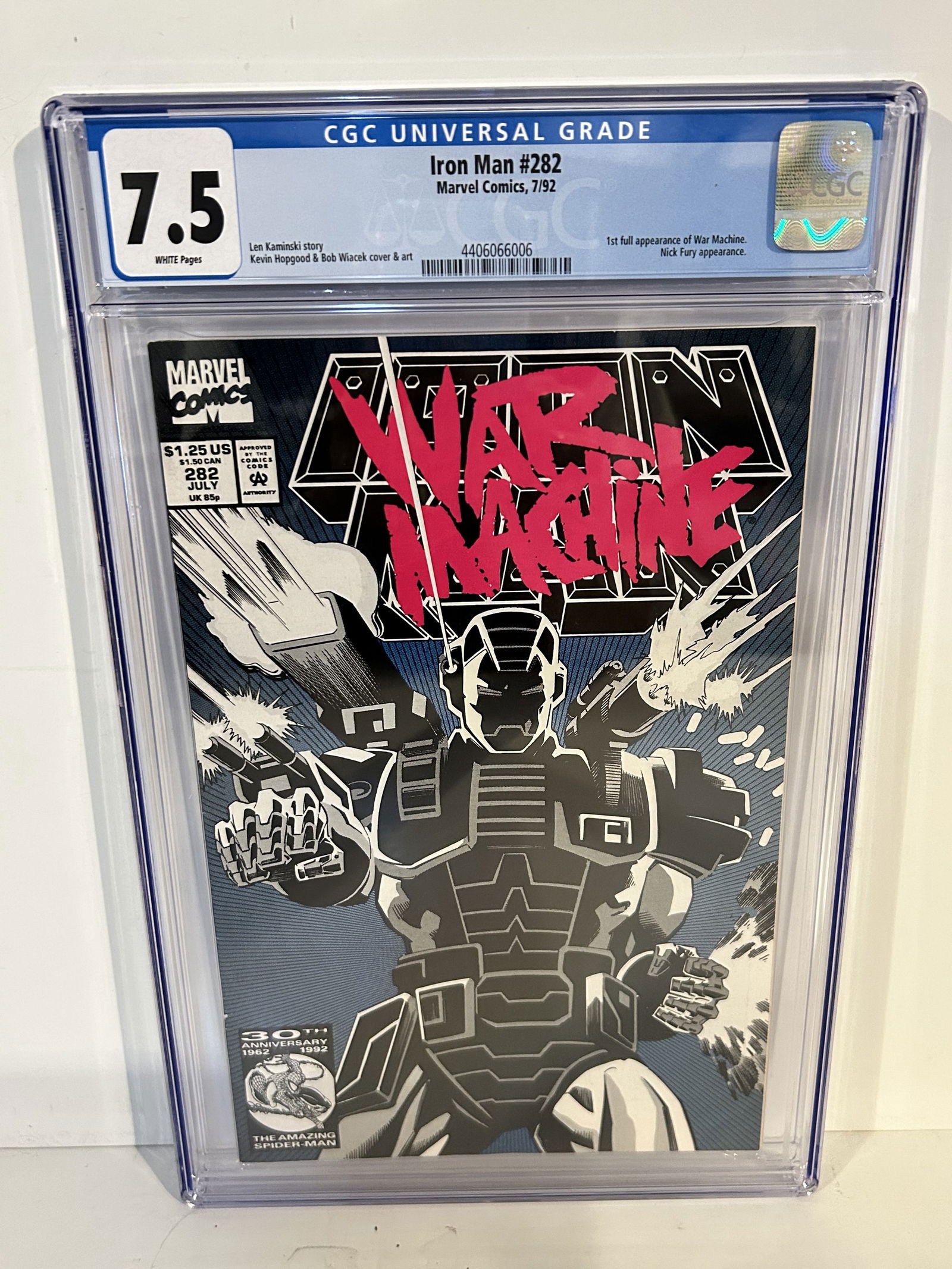 Vintage Comic Book CGC 7.5 iron man war machine # 282 (1 of 2)