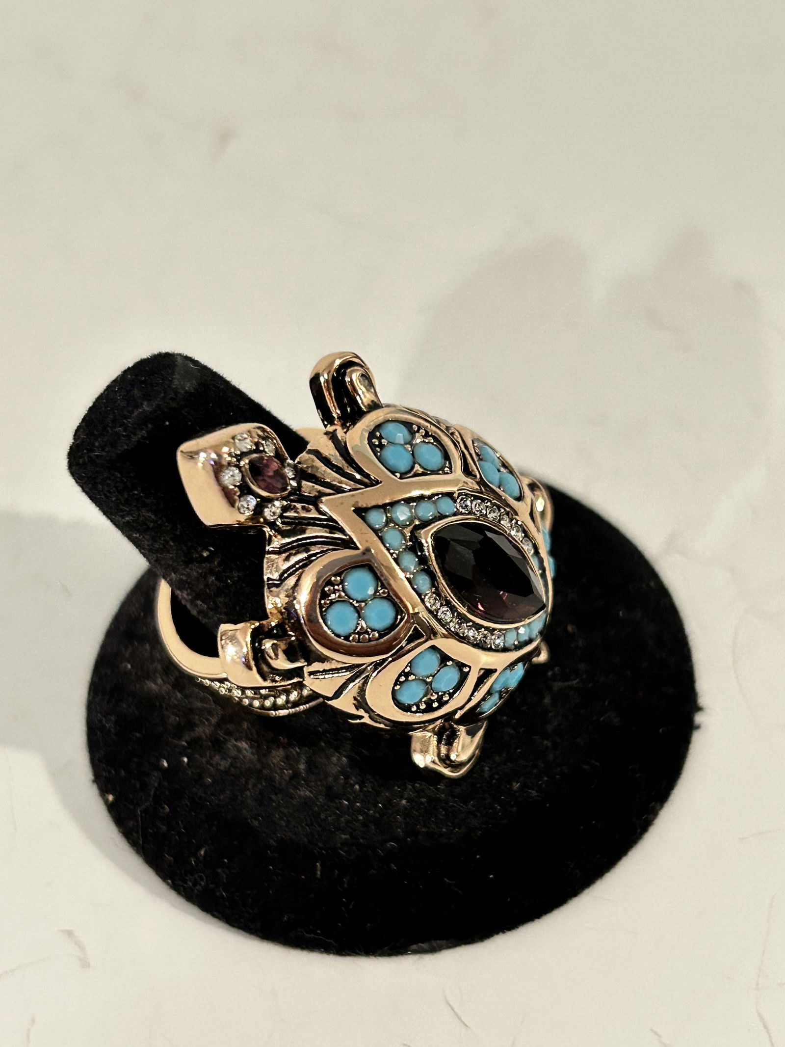 Beautiful statement Barse turtle bronze ring size 9 (1 of 5)