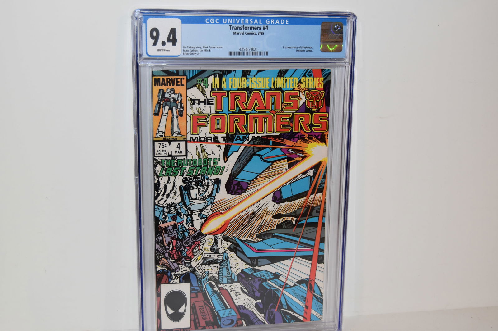 Vintage Comic Book Transformers #4 CGC 9.4 Marvel 1985 1st Shockwave, Dinobots (1 of 3)