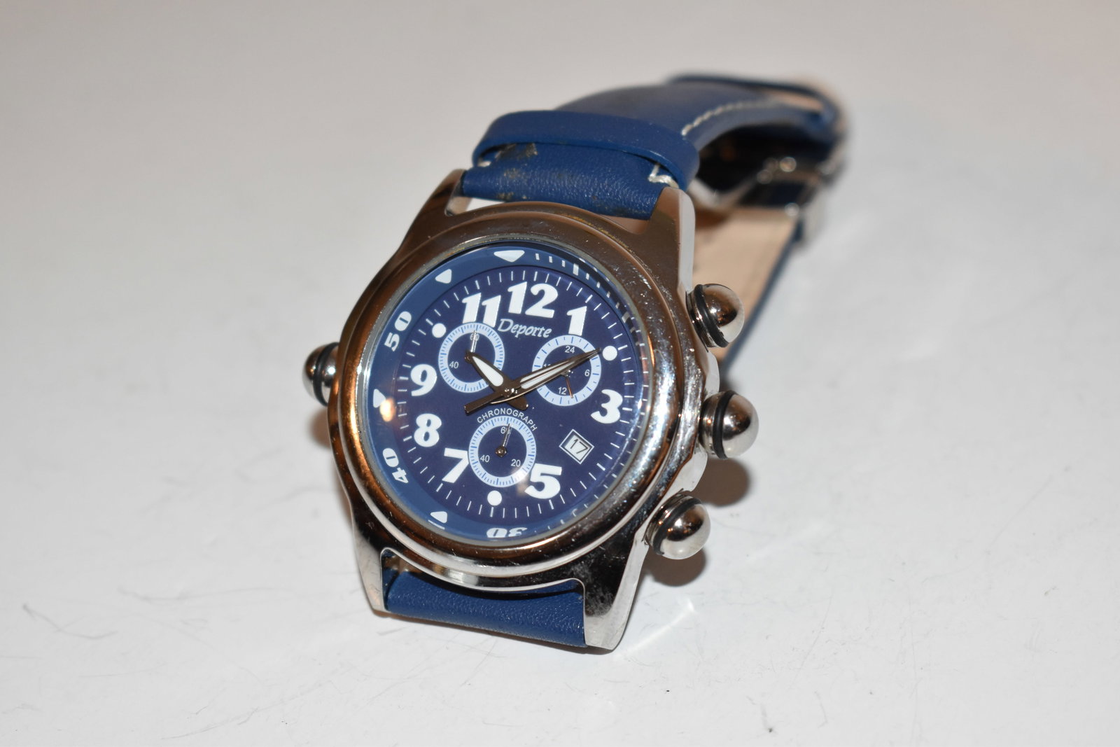 vintage deporte blue watch works great!!!: vintage deporte blue watch works great!!!