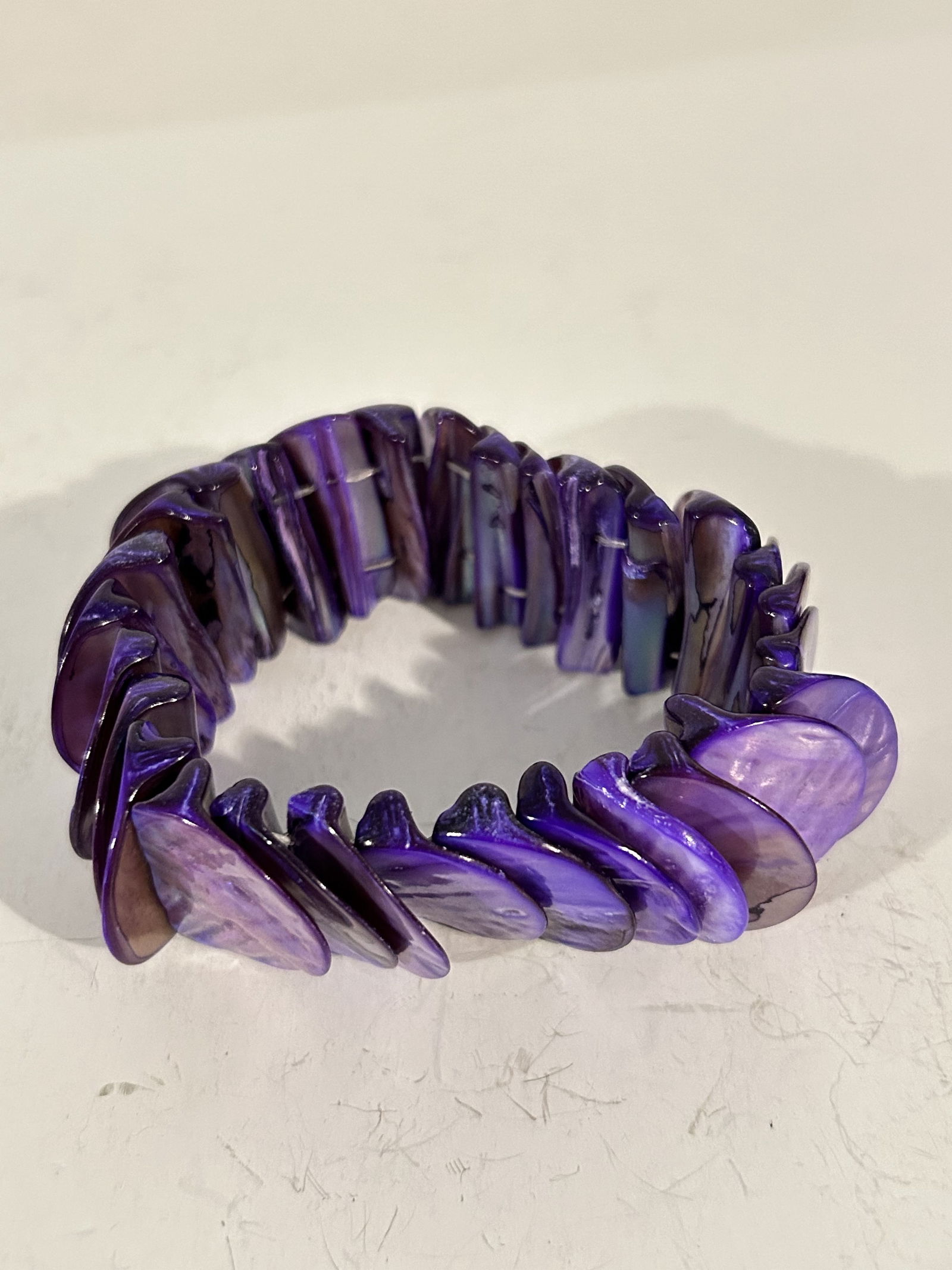 Amethyst Crystal Gemstone Bangle bracelet stretch (1 of 5)