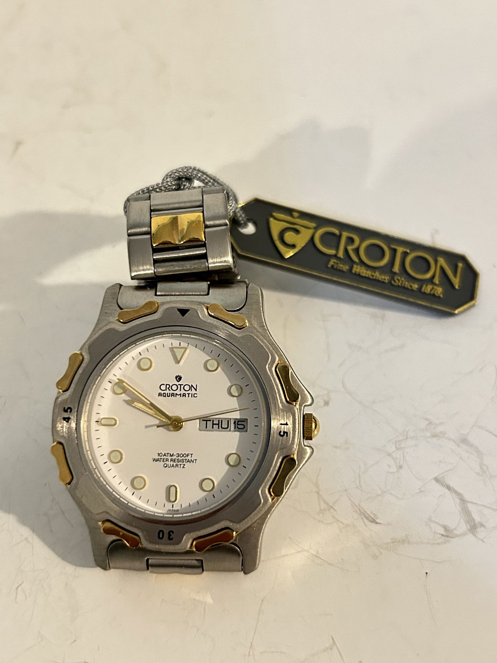 Croton Automatic Date two Tone Stainless Steel Watch NEW Works great!! (1 of 5)
