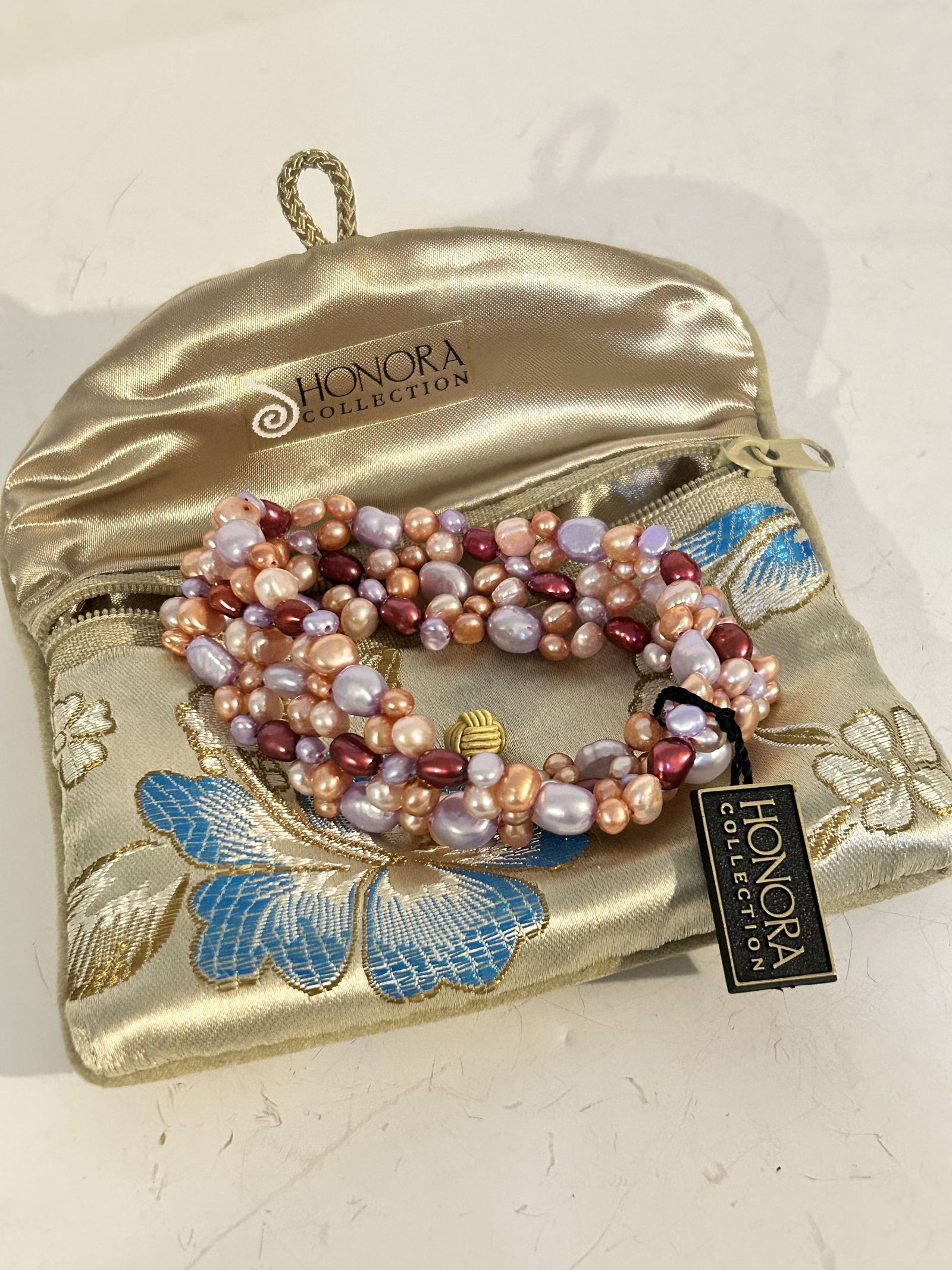 Honora Collection Multi pink Color Fresh Water Pearl Stretch Bracelet (1 of 5)