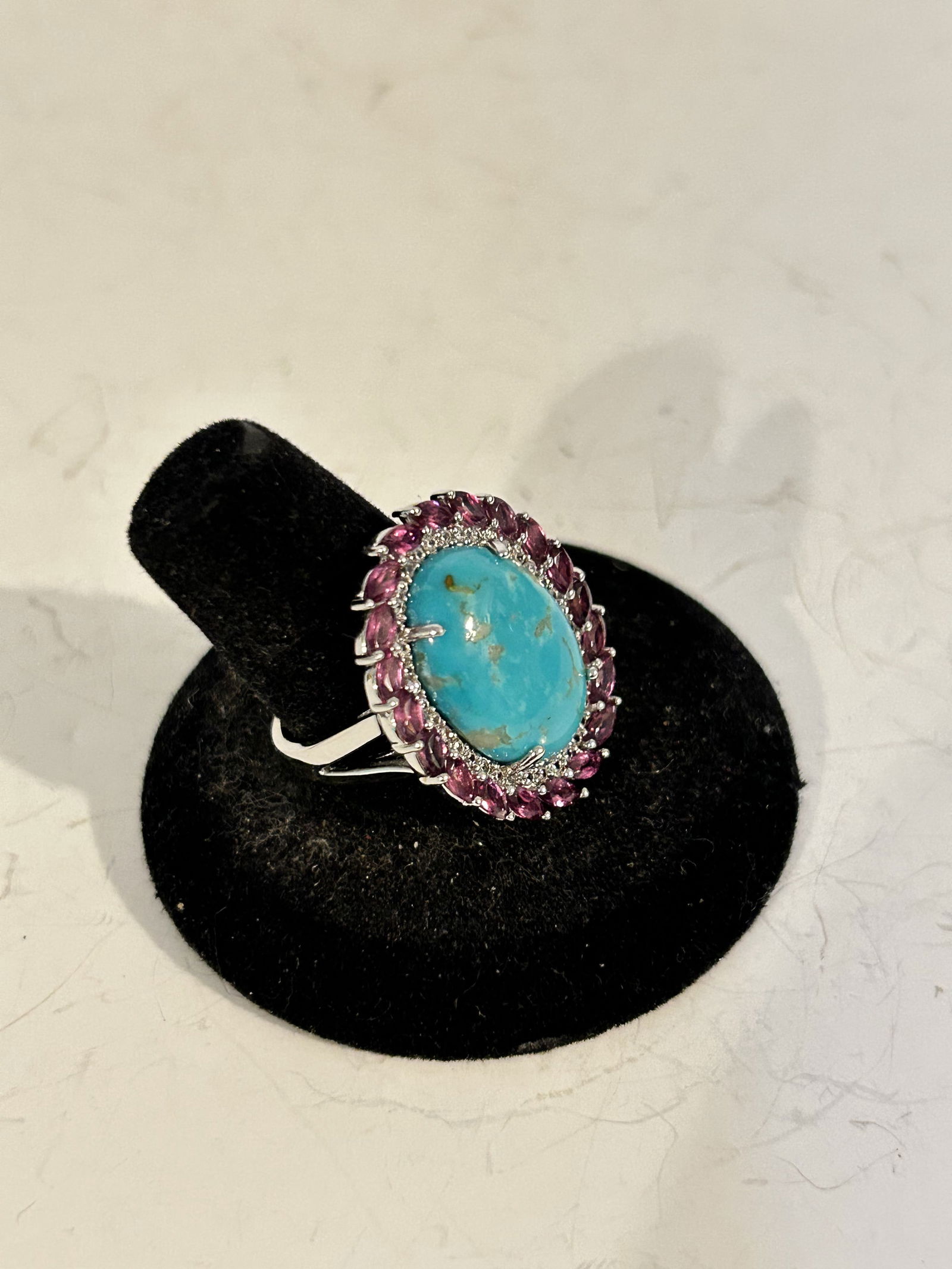Vintage 925 Sterling Silver Turquoise Ring sz 9 (1 of 5)