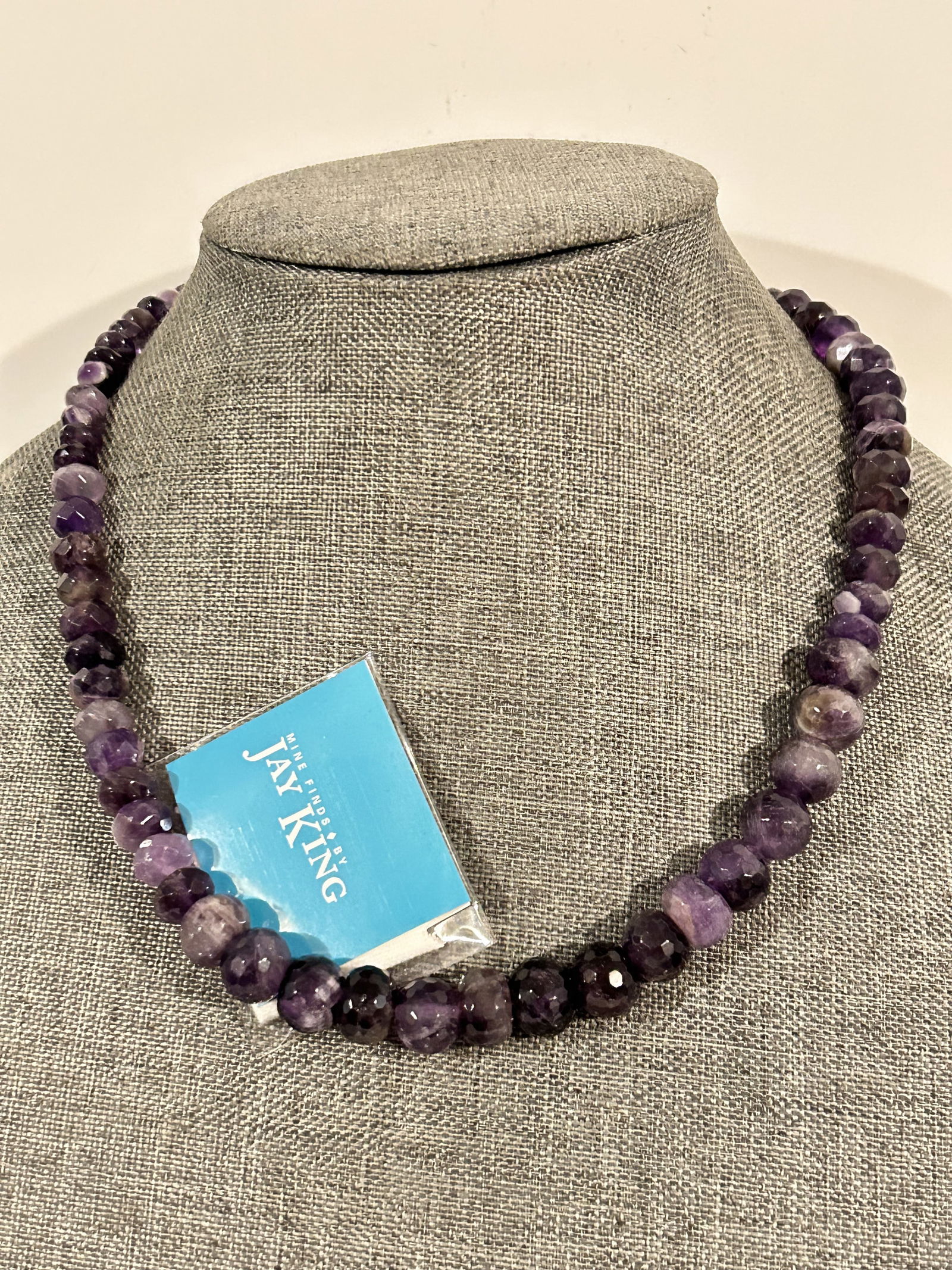 Vintage DTR JAY KING Sterling Silver Purple Amethyst Beaded Necklace 20" New (1 of 5)