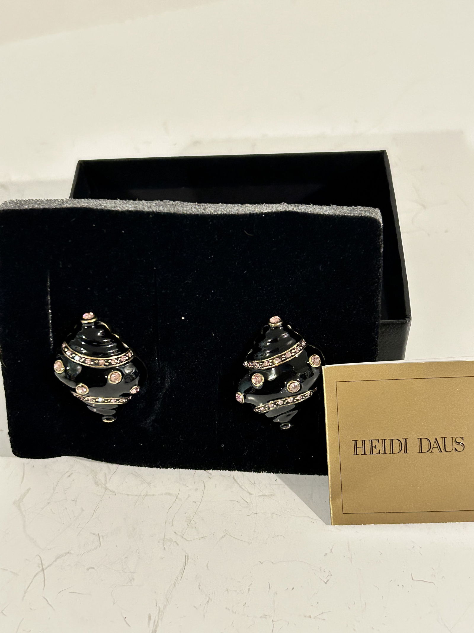 Heidi Daus Swarovski Crystal Accented enamel Earrings New in box (1 of 3)