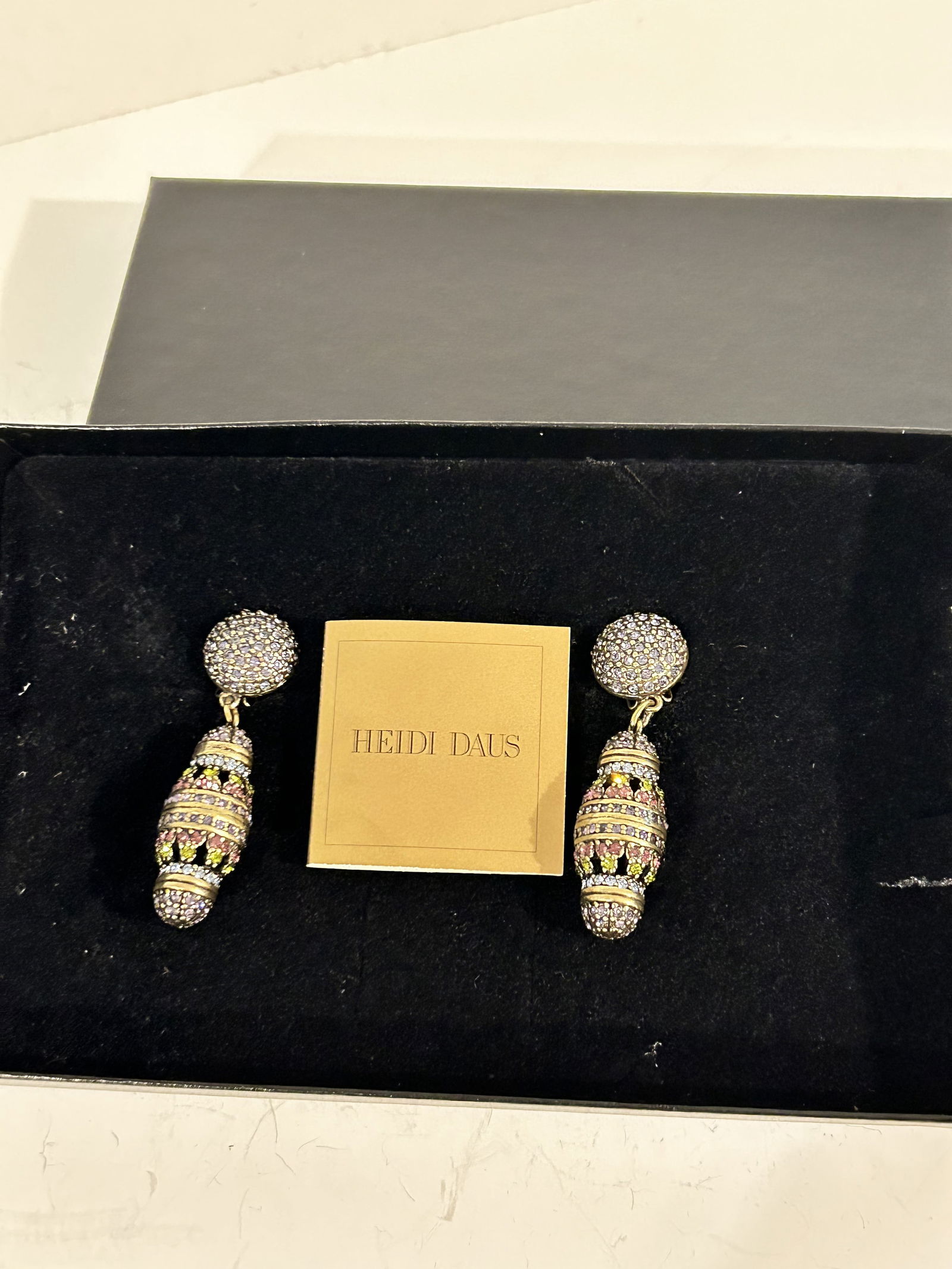 Heidi Daus Swarovski Crystal Accented enamel Earrings New in box (1 of 4)