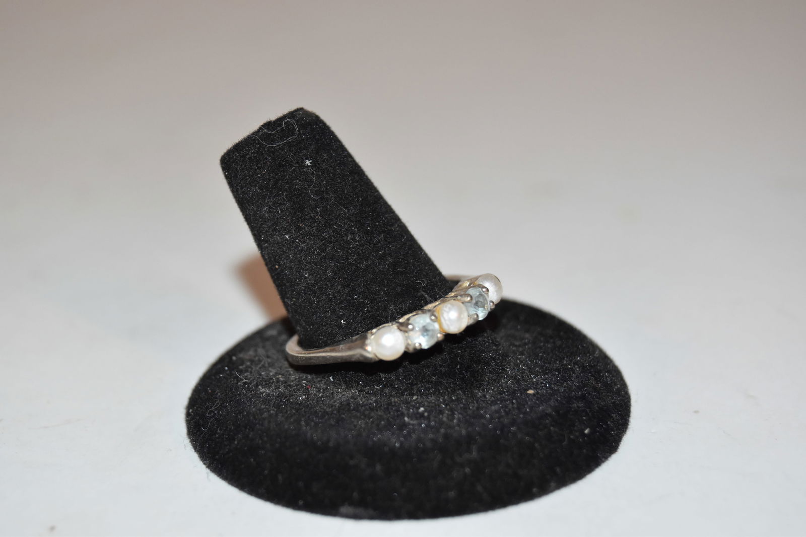 Vintage Sterling Silver pearl spinel Ring sz 11 (1 of 4)