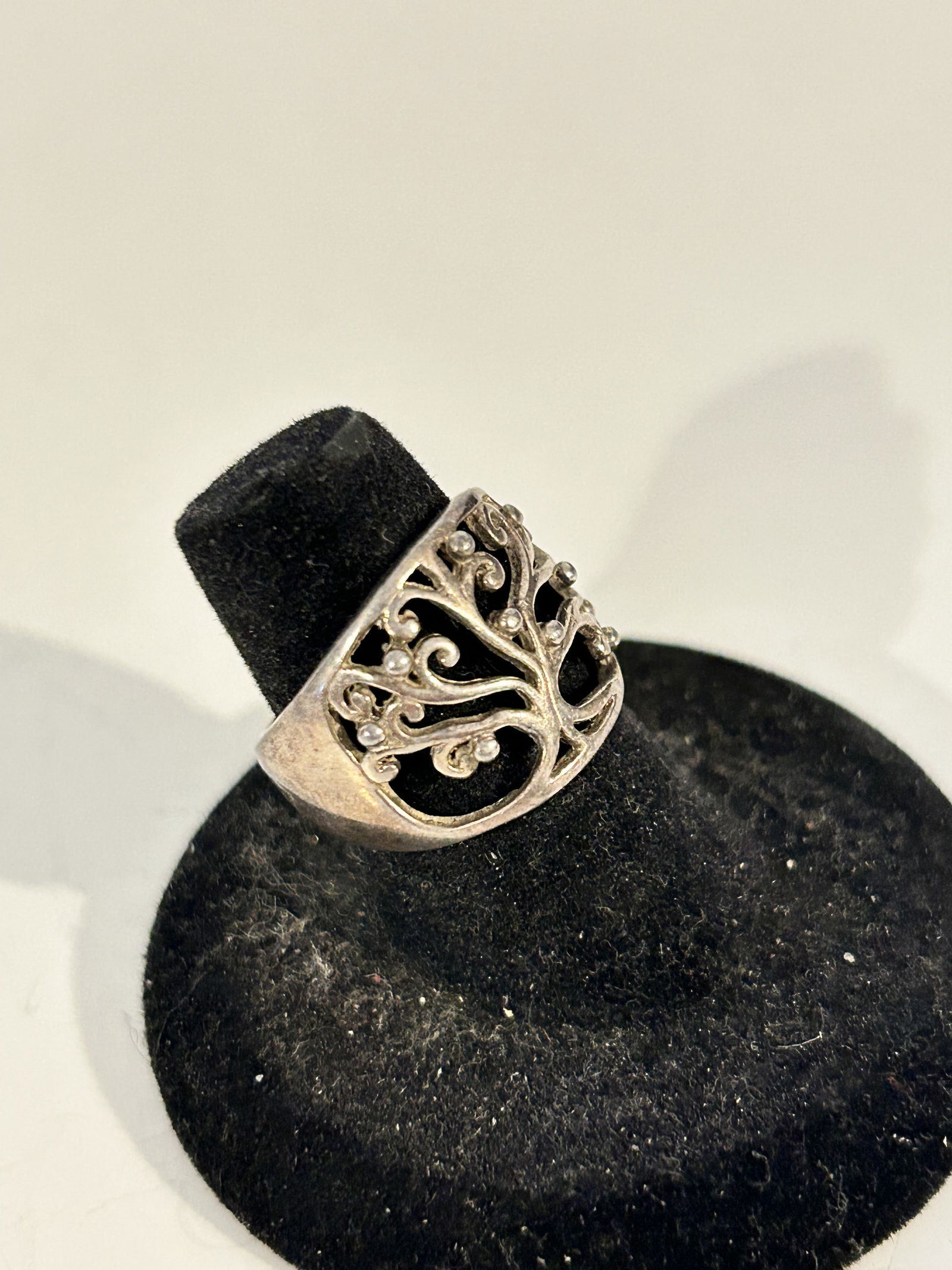 Vintage Sterling Silver tree filigree Ring sz 6 (1 of 5)