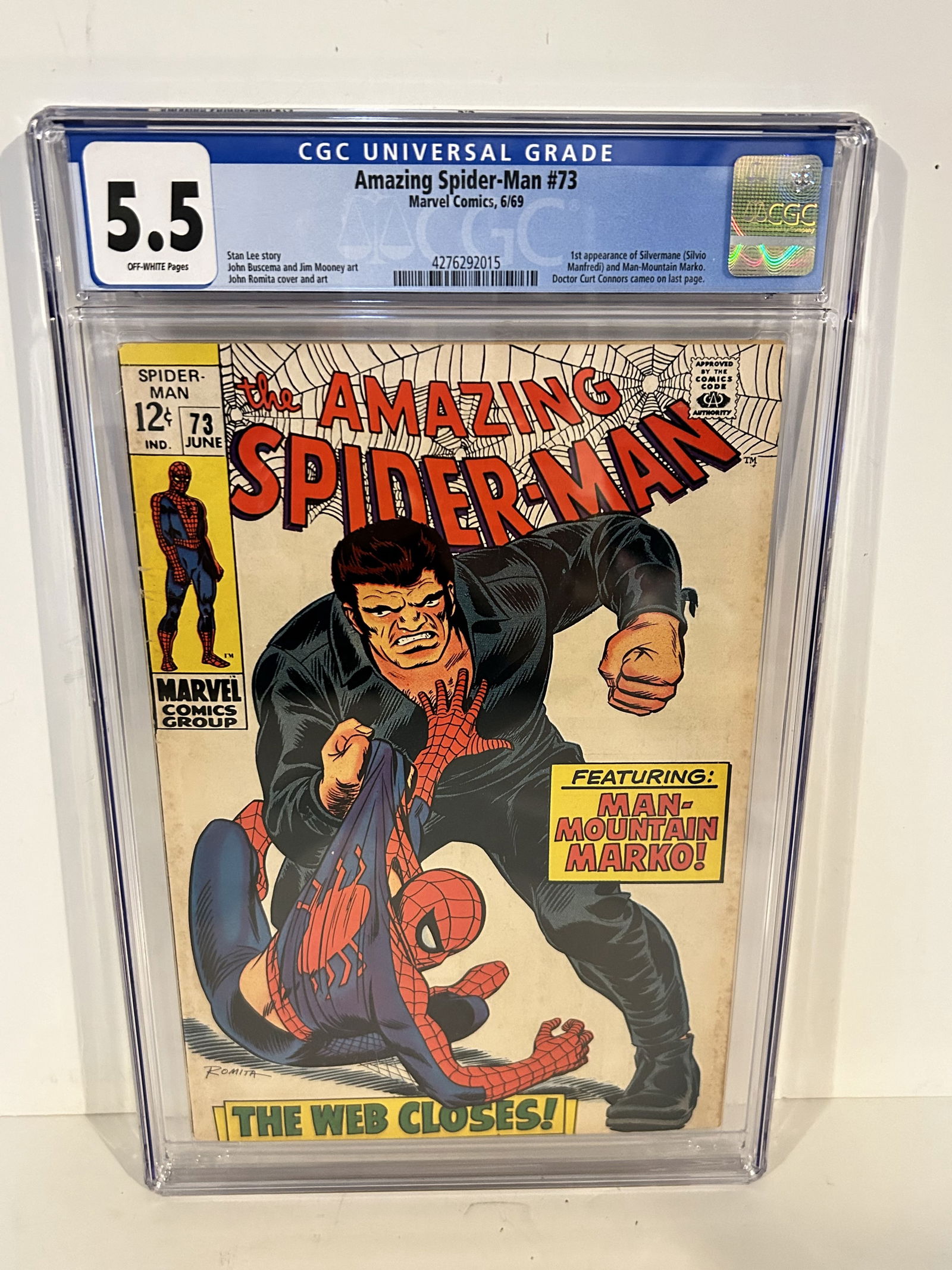 Vintage Comic Book CGC 5.5 amazing spider-man # 73 (1 of 2)