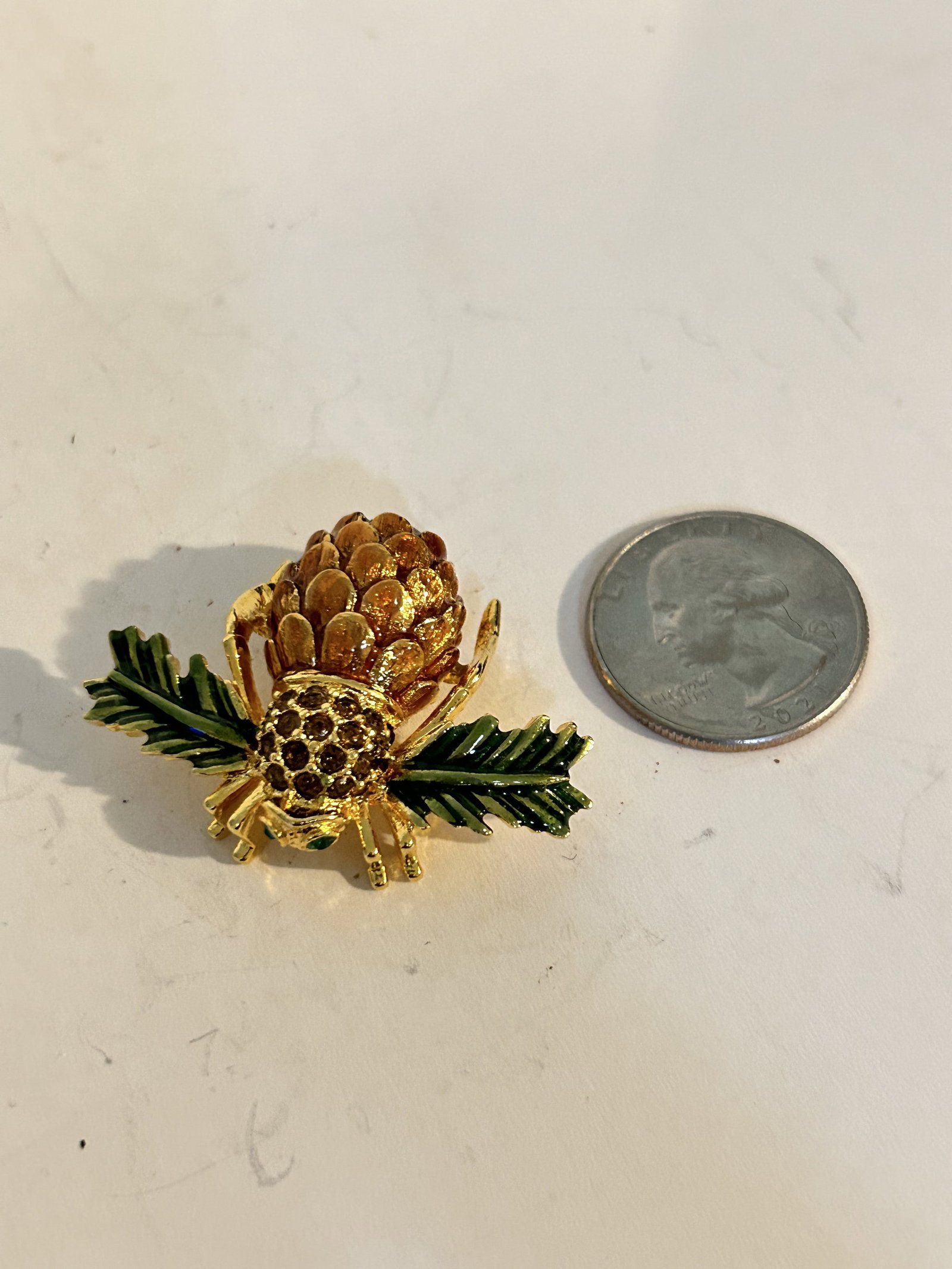 Joan Rivers Bumble Bee Pin Brooch Pine Cone Swarovski Crystals (1 of 4)