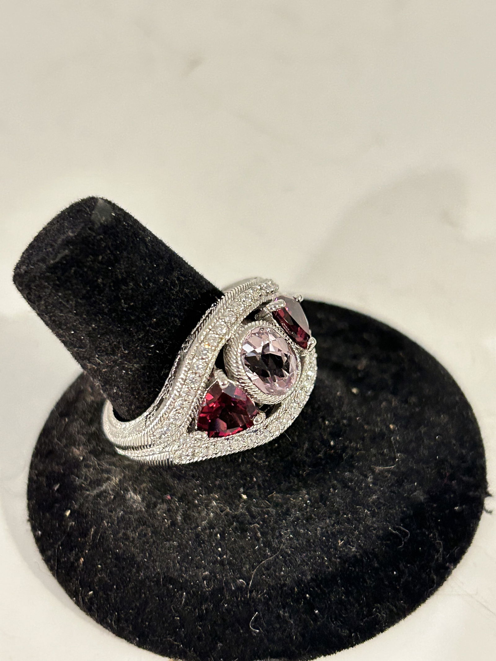 JUDITH RIPKA Sterling Silver 925 Cubic Zirconia ring sz 8 (1 of 5)