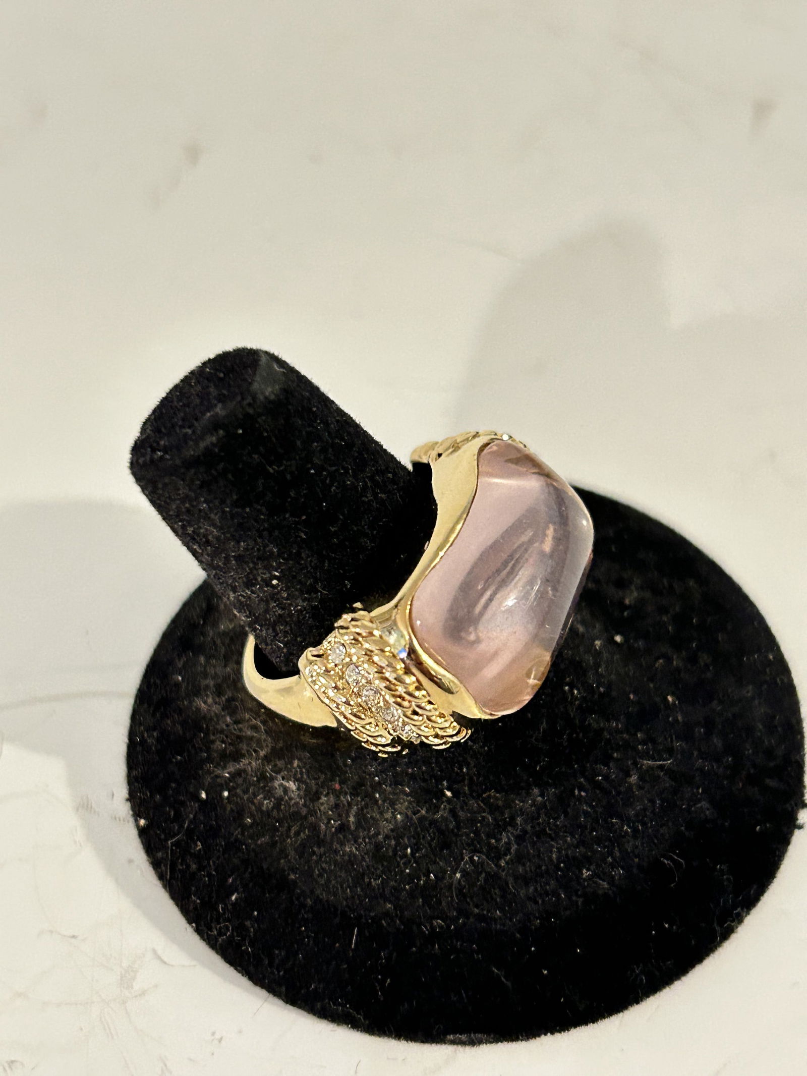 Beautiful statement Barse clear stone bronze ring size 10 (1 of 5)
