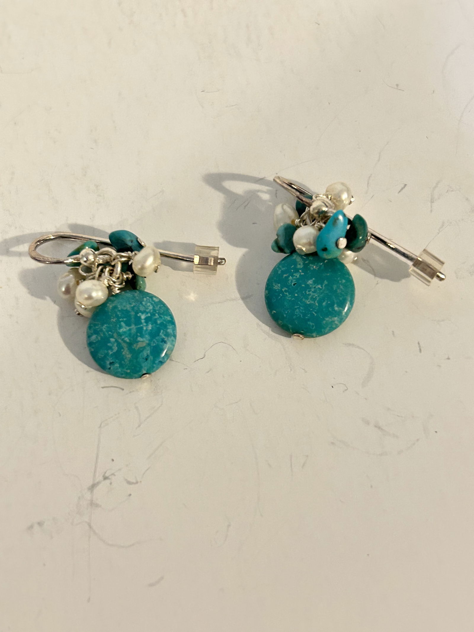 Vintage Barse Sterling Silver Turquoise Dangle Earrings (1 of 4)