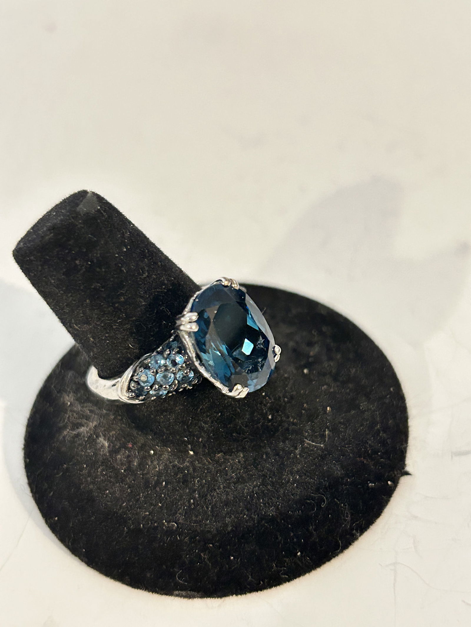 Michael Valitutti Sterling Silver London Blue Topaz Cocktail Ring 925 sz 8 (1 of 5)